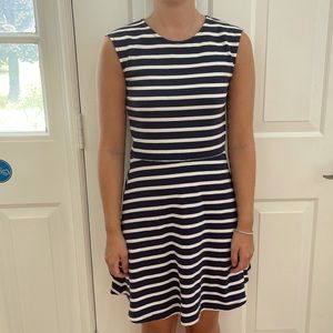 Boden Johnnie B navy & white fit and flare dress.